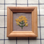 菜の花刺繍のミニ額＊再再販