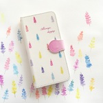 ルピナスのスマホケース☆花言葉入り☆手帳型 アンドロイド iPhone 花柄
