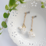 春の新作☆花束とコットンパールの揺れるピアス
