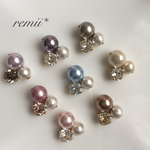 スワロフスキーとパールのミニピアス