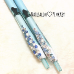 BLUE系スワロのデコボールペン ジェットストリーム替え芯あり