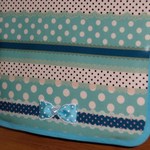 ドット水玉&レース/水色ブルー☆ランドセルカバー☆ハンドメイド