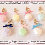 シェルマカロンのイヤリング/ピアス両耳