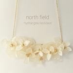本物のお花＊生成り色紫陽花の花束ネックレス