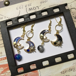 宇宙/星・三日月と惑星ピアス・イヤリング