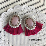再販2☺︎ ボールド♡フリンジ付きビジューピアス