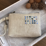 コレクション ブルー 刺繍ポーチ
