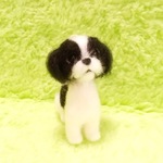 黒x白 シーズーちゃんストラップ、スマホ携帯 
