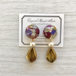 フラワーカボション✱しずくピアス