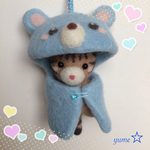 クマたんを着たキジとらさん ストラップ