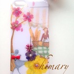 デコパージュ☓押し花 スマホカバー（iPhoneケース）