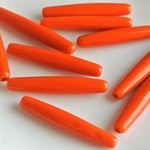 ヴィンテージ　オレンジ　ロングチューブビーズ 