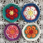 【4枚セット】アフリカンフラワーのコースター（ポットマット）