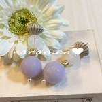 おおぶりレトロ☆ピアス ラベンダー