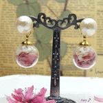 春＊桃と桜の花びらドームの２Wayピアス（14kgfに変更可）