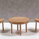 ミニチュア家具　桧(ヒノキ)テーブル3点セットA