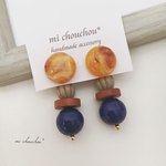 ドイツ製カボション×アクリルビーズピアス/イヤリング