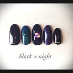 ネイルチップ【black × night】