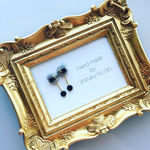 【SALE1080円→980円】グレーな刺繍糸とチュールのピアス・イヤリング