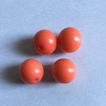 ヴィンテージ アクリルラウンドビーズ オレンジ 16mm 4こ