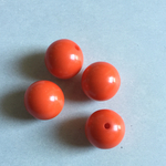 ヴィンテージ アクリルラウンドビーズ オレンジ 18mm 4こ