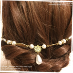 再販♡バックカチューシャ☆お花しずくパール