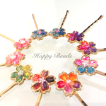 桜のヘアピン　レジン