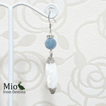 アクアマリンとシェルのピアス