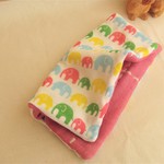 再販*8重ガーゼ大判ハンカチ*pinkカラフルゾウ*