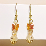 オレンジ蝶々のピアス✨✨✨