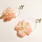 パールと桜のフラワーフープイヤリングorピアス