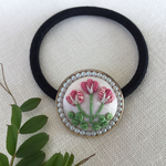刺繍ヘアゴム パールレンゲソウ