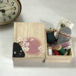手のひらの裁縫箱「桜と黒猫」送料無料