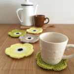  ☆限定1セット☆コースター flower  yellow&green