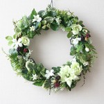 ☆再販☆通年飾れる♪グリーンのナチュラルリース＜ラウンド＞