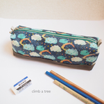 ラミネート×帆布のペンケース【リバティにモカ】