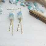 sea jewels （シーグラスとチェーンのロングピアス）