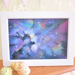 油絵原画『宇宙』　額縁付き