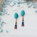 native style #4 （ターコイズとネイティブチャームのピアス）