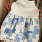 パッチワーク柄ワンピース❀水色Mｻｲｽﾞ値下げ!!