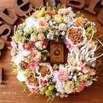春の、お花畑リース - ⑥