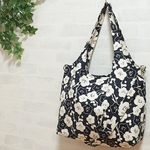 くったりバッグ（2way)　モダンな梅柄　マザーズバッグにも