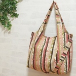 くったりバッグ（2way)　モダンな縞柄　マザーズバッグにも