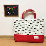 リボンチェックリバーシブル レッスンバッグ 入園入学
