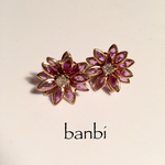 ラインストーン✨輝く🌼お花ピアス【パープル】【SALE】