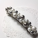 シックなパールバレッタ＊gray pearl×white pearl