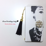 再販8♥︎【iPhone/Android】Good-looking lady♥︎Beauty タッセル&パールビジューつき スマホケース 手帳型