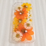 【chi-i0様ご専用】押し花素材✨黄花コスモスとノースポール✨iPhone SEケース