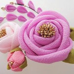 ▼SALE▼ 薄むらさき色 椿(6cm)の2wayｸﾘｯﾌﾟﾋﾟﾝ＆Uﾋﾟﾝセット　#つまみ細工　着物・浴衣に