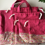 6点セット♪お客様特別オーダー品♪レッスンバッグ&上履き入れ&給食袋2種&ランチョンマット&コップ袋♪リバティ